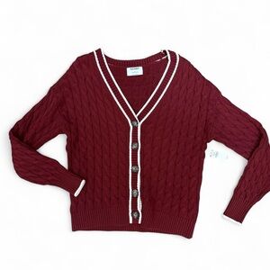 Old Navy Women's Burgundy Cardigan Sweater